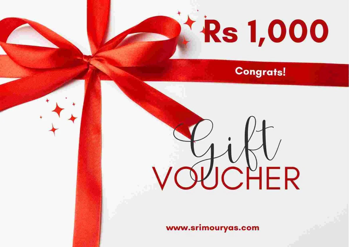 Gift Card worth Rs 1000 Sri Mourya's Foods